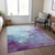 10' X 14' Sky Blue And Purple Abstract Washable Indoor Outdoor Area Rug