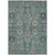 9' X 12' Teal Blue Aqua And Beige Oriental Washable Indoor Outdoor Area Rug