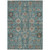 9' X 12' Teal Blue Aqua And Beige Oriental Washable Indoor Outdoor Area Rug
