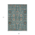 9' X 12' Teal Blue Aqua And Beige Oriental Washable Indoor Outdoor Area Rug