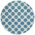 8' Teal Blue And Ivory Round Polka Dot Washable Indoor Outdoor Area Rug
