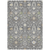 8' X 10' Charcoal Ivory And Green Oriental Washable Indoor Outdoor Area Rug