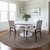 8' Brown And Ivory Round Chevron Washable Indoor Outdoor Area Rug