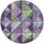 8' Purple And Lime Green Round Geometric Washable Indoor Outdoor Area Rug