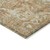 8' Khaki And Brown Round Damask Washable Indoor Outdoor Area Rug