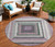 8' Blush Gray And Green Round Geometric Washable Indoor Outdoor Area Rug