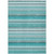 10' X 14' Teal Striped Washable Non Skid Indoor Outdoor Area Rug