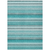 10' X 14' Teal Striped Washable Non Skid Indoor Outdoor Area Rug