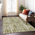 10' X 14' Olive Green Brown And Beige Abstract Washable Indoor Outdoor Area Rug