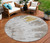 8' Taupe Khaki And Ivory Round Abstract Washable Indoor Outdoor Area Rug