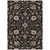 9' X 12' Black Brown And Ivory Floral Washable Indoor Outdoor Area Rug