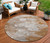 8' Terra Cotta Gray And Silver Round Abstract Washable Indoor Outdoor Area Rug