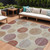 10' X 14' Salmon Ivory And Mauve Geometric Washable Indoor Outdoor Area Rug