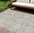9' X 12' Beige Tan And Gray Floral Washable Indoor Outdoor Area Rug