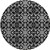 8' Ivory And Black Round Medallion Washable Indoor Outdoor Area Rug