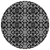 8' Ivory And Black Round Medallion Washable Indoor Outdoor Area Rug