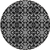 8' Ivory And Black Round Medallion Washable Indoor Outdoor Area Rug