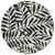 8' Black And Ivory Round Floral Washable Indoor Outdoor Area Rug