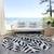 8' Black And Ivory Round Floral Washable Indoor Outdoor Area Rug