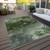 10' X 14' Green And Ivory Abstract Washable Indoor Outdoor Area Rug - Green, Ivory