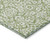 10' X 14' Green And Ivory Damask Washable Indoor Outdoor Area Rug