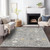 9' X 12' Gray Gold And Ivory Oriental Washable Indoor Outdoor Area Rug