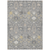9' X 12' Gray Gold And Ivory Oriental Washable Indoor Outdoor Area Rug