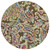 8' Chocolate And Artichoke Green Round Paisley Washable Indoor Outdoor Area Rug