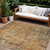 8' X 10' Copper And Brown Abstract Washable Indoor Outdoor Area Rug