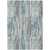 8' X 10' Teal Blue And Gray Striped Washable Indoor Outdoor Area Rug - Teal Blue, Gray