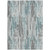 8' X 10' Teal Blue And Gray Striped Washable Indoor Outdoor Area Rug - Teal Blue, Gray