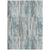 8' X 10' Teal Blue And Gray Striped Washable Indoor Outdoor Area Rug