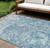10' X 14' Teal Blue And Ivory Abstract Washable Indoor Outdoor Area Rug Transitional Style - Teal Blue, Ivory Color
