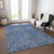 8' X 10' Navy Blue And Gray Abstract Washable Indoor Outdoor Area Rug