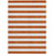 10' X 14' Orange Striped Washable Non Skid Indoor Outdoor Area Rug - Orange