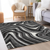 10' X 14' Black Gray And White Abstract Washable Indoor Outdoor Area Rug