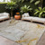 10' X 14' Brown Abstract Washable Non Skid Indoor Outdoor Area Rug