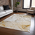 10' X 14' Brown Abstract Washable Non Skid Indoor Outdoor Area Rug