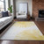 10' X 14' Gold And Ivory Abstract Washable Indoor Outdoor Area Rug - Gold, Ivory