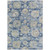 9' X 12' Navy Blue And Beige Floral Washable Indoor Outdoor Area Rug