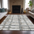 9' X 12' Silver Taupe And Gray Striped Washable Indoor Outdoor Area Rug