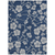 8' X 10' Navy Blue And Gray Floral Washable Indoor Outdoor Area Rug