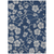 8' X 10' Navy Blue And Gray Floral Washable Indoor Outdoor Area Rug
