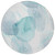 8' Round Teal and Ivory Round Abstract Washable Non Skid Indoor Outdoor Area Rug