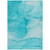 9' X 12' Teal Abstract Washable Non Skid Indoor Outdoor Area Rug