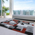 10' X 14' Gray Ivory And Red Geometric Washable Indoor Outdoor Area Rug