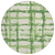 8' Artichoke Green And Emerald Round Striped Washable Indoor Outdoor Area Rug
