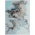 10' X 14' Teal Blue Gold And Gray Abstract Washable Indoor Outdoor Area Rug