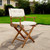 23" Natural Solid Wood Outdoor Folding Director Chair with Cream Cushion
