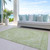 8' X 10' Sage And Ivory Oriental Washable Indoor Outdoor Area Rug